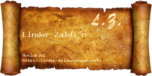 Linder Zalán névjegykártya