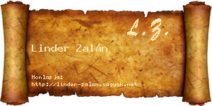 Linder Zalán névjegykártya